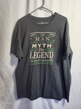 Men's Gray Graphic Tee - 'The Man The Myth The Legend'